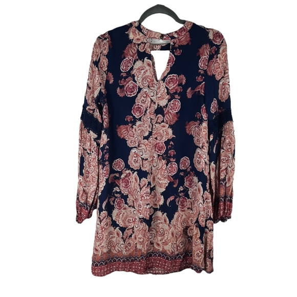 Altar'd State Long Sleeve Bohemian Mini Dress - Picture 4 of 14